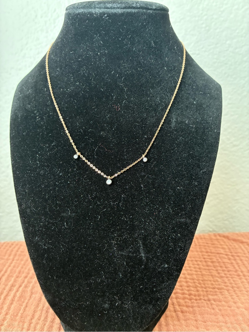 925 Sterling Silver Rose Gold delicate necklace 16”-18”